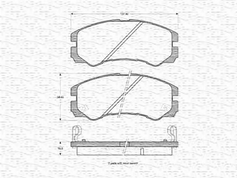 Magneti Marelli 363702160617 - Тормозные колодки, дисковые, комплект unicars.by