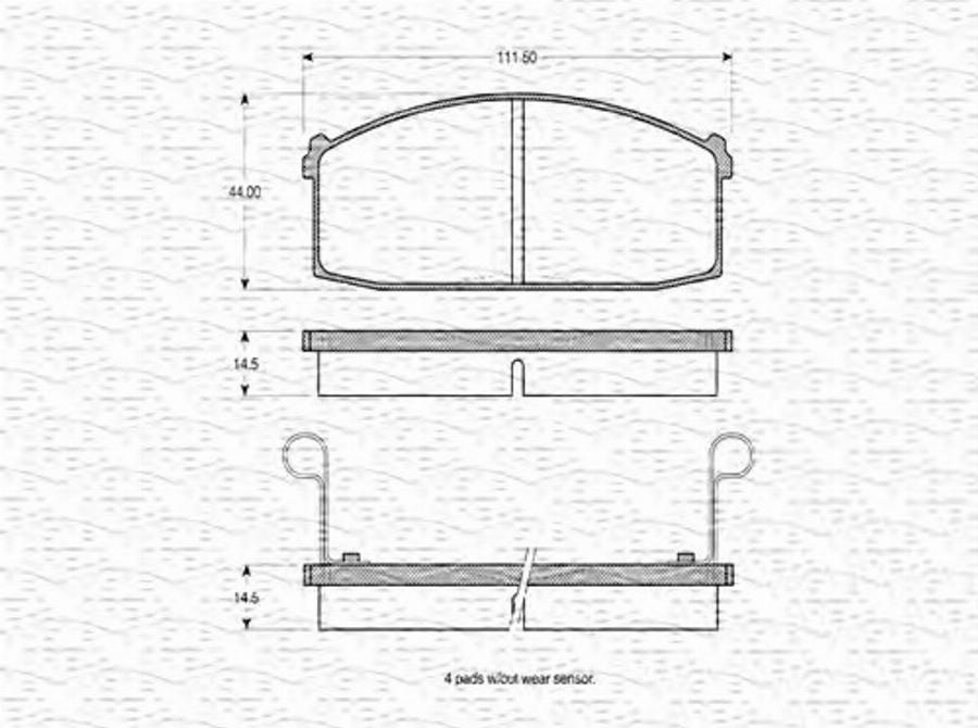 Magneti Marelli 363702160688 - Тормозные колодки, дисковые, комплект unicars.by