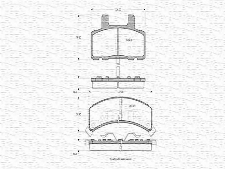 Magneti Marelli 363702160639 - Тормозные колодки, дисковые, комплект unicars.by