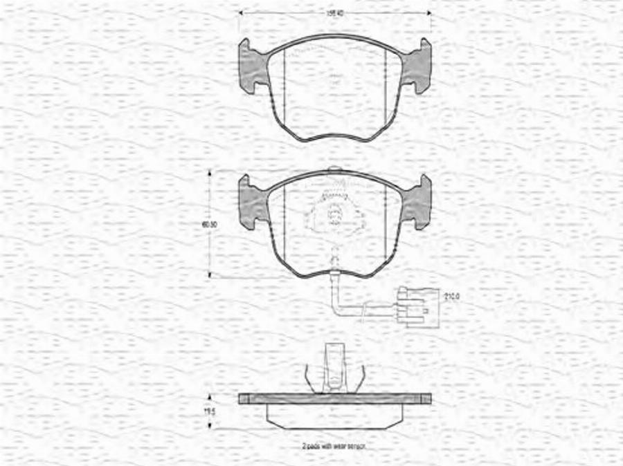 Magneti Marelli 363702160628 - Тормозные колодки, дисковые, комплект unicars.by