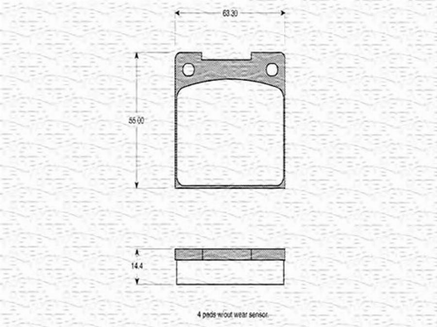 Magneti Marelli 363702160094 - Тормозные колодки, дисковые, комплект unicars.by