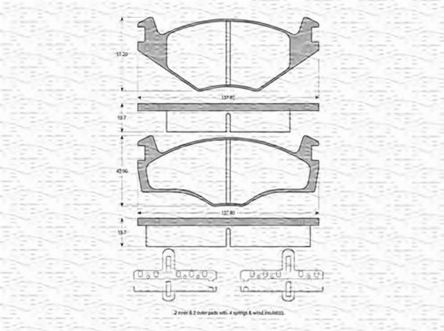 Magneti Marelli 363702160009 - Тормозные колодки, дисковые, комплект unicars.by