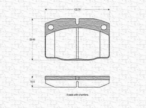 Magneti Marelli 363702160015 - Тормозные колодки, дисковые, комплект unicars.by