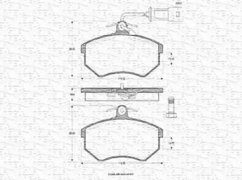 Magneti Marelli 363702160197 - Тормозные колодки, дисковые, комплект unicars.by