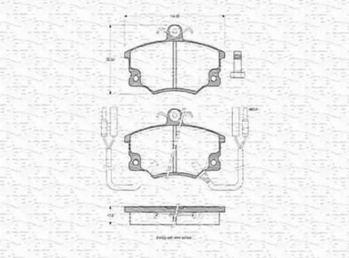 Magneti Marelli 363702160144 - Тормозные колодки, дисковые, комплект unicars.by