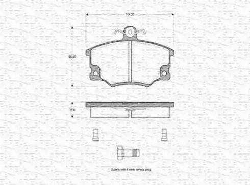 Magneti Marelli 363702160140 - Тормозные колодки, дисковые, комплект unicars.by