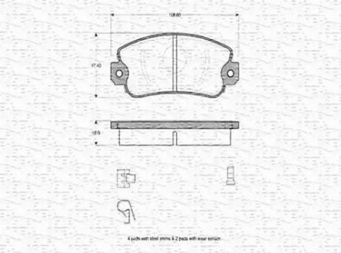 Magneti Marelli 363702160141 - Тормозные колодки, дисковые, комплект unicars.by