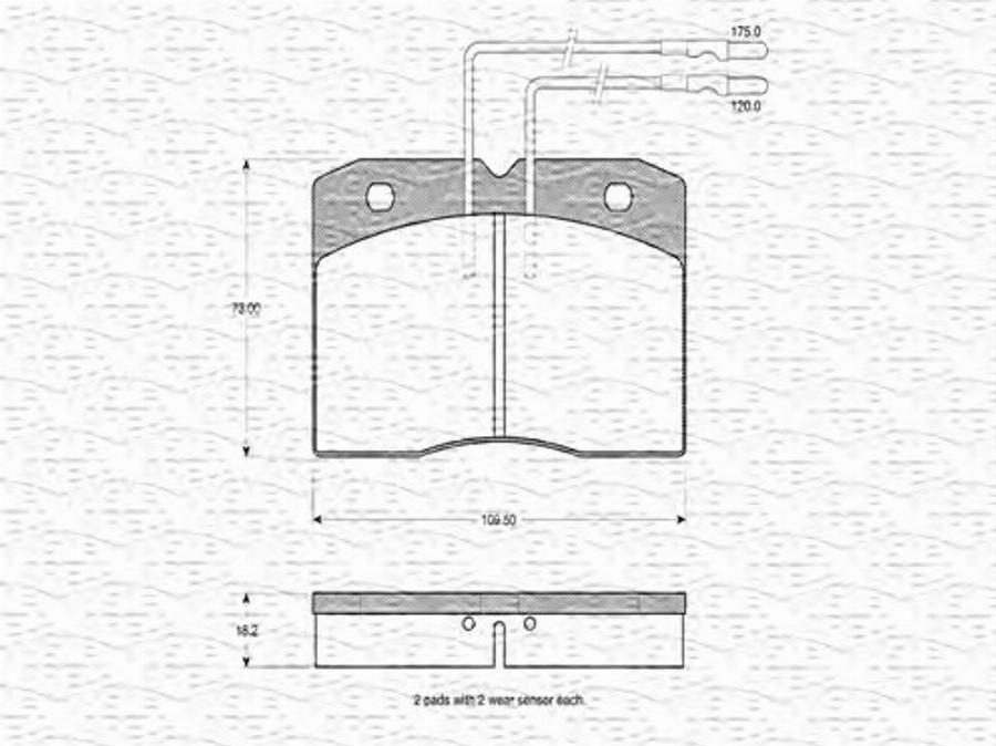 Magneti Marelli 363702160162 - Тормозные колодки, дисковые, комплект unicars.by