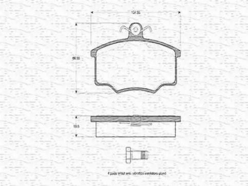 Magneti Marelli 363702160123 - Тормозные колодки, дисковые, комплект unicars.by