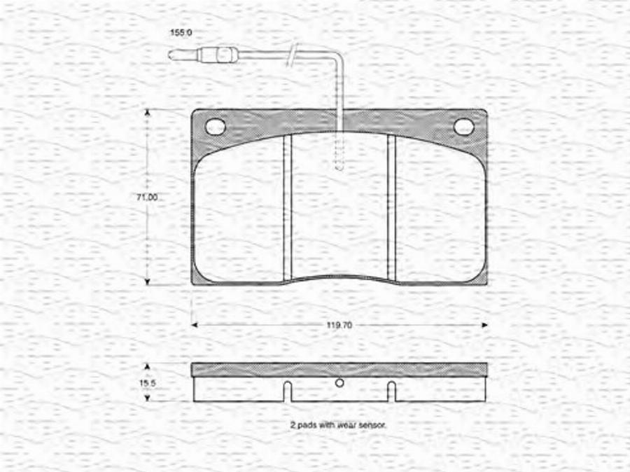 Magneti Marelli 363702160850 - Тормозные колодки, дисковые, комплект unicars.by