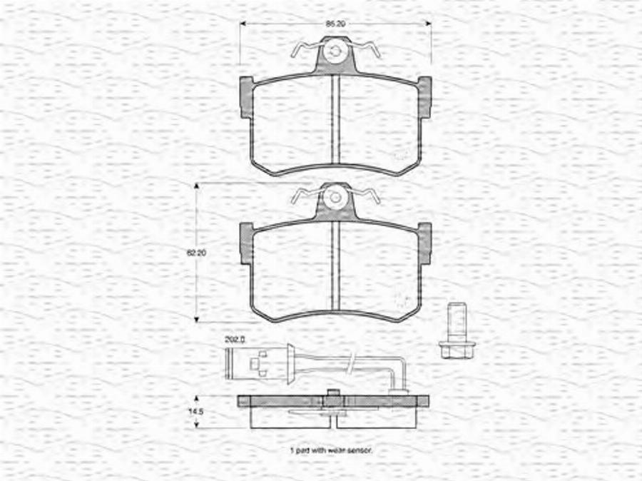 Magneti Marelli 363702160857 - Тормозные колодки, дисковые, комплект unicars.by