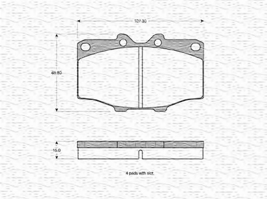 Magneti Marelli 363702160803 - Тормозные колодки, дисковые, комплект unicars.by