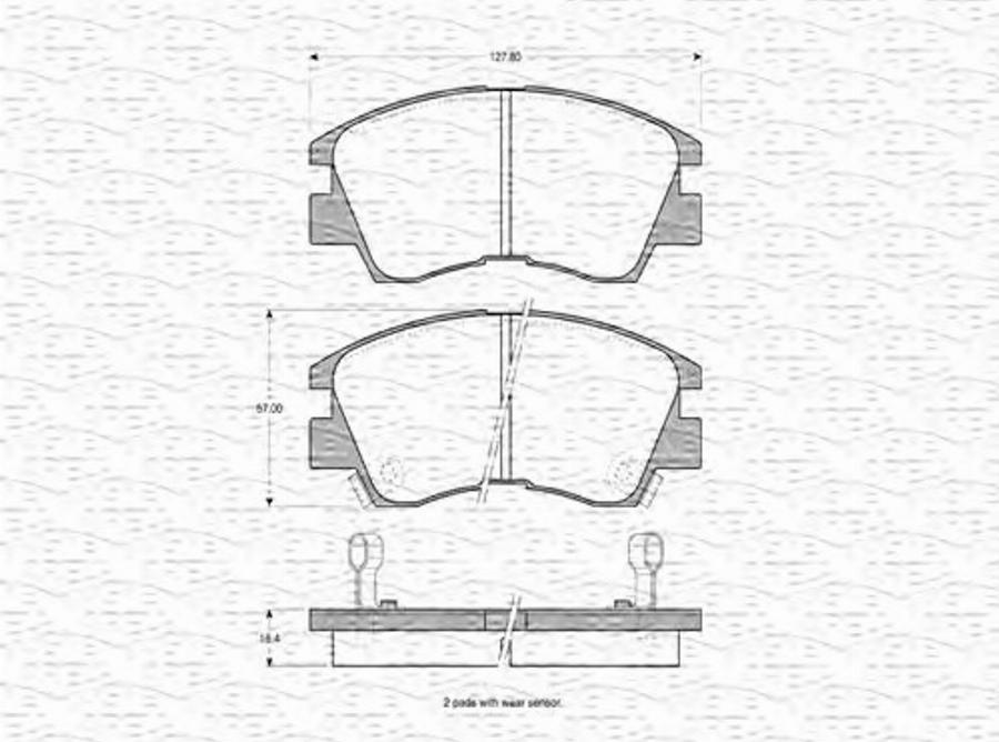 Magneti Marelli 363702160884 - Тормозные колодки, дисковые, комплект unicars.by