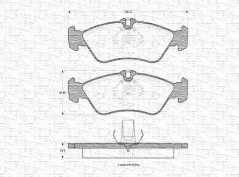 Magneti Marelli 363702160397 - Тормозные колодки, дисковые, комплект unicars.by