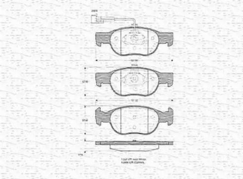 Magneti Marelli 363702160340 - Тормозные колодки, дисковые, комплект unicars.by