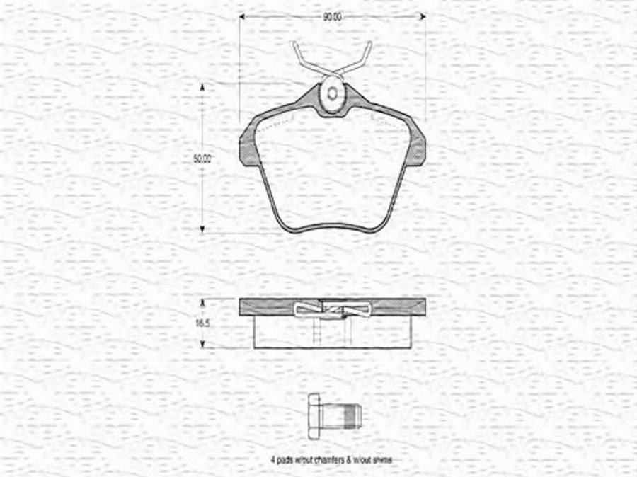 Magneti Marelli 363702160359 - Тормозные колодки, дисковые, комплект unicars.by