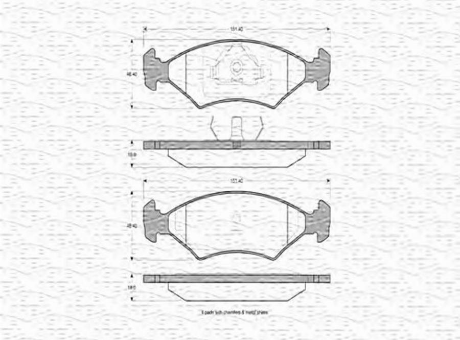 Magneti Marelli 363702160334 - Тормозные колодки, дисковые, комплект unicars.by