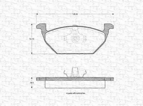 Magneti Marelli 363702160330 - Тормозные колодки, дисковые, комплект unicars.by