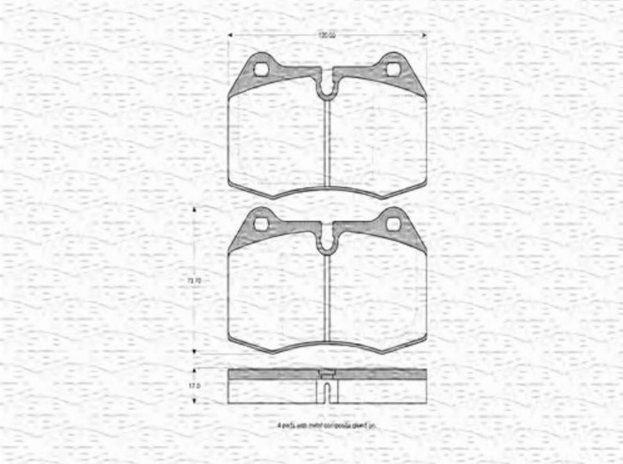 Magneti Marelli 363702160372 - Тормозные колодки, дисковые, комплект unicars.by