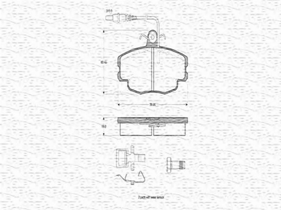 Magneti Marelli 363702160294 - Тормозные колодки, дисковые, комплект unicars.by