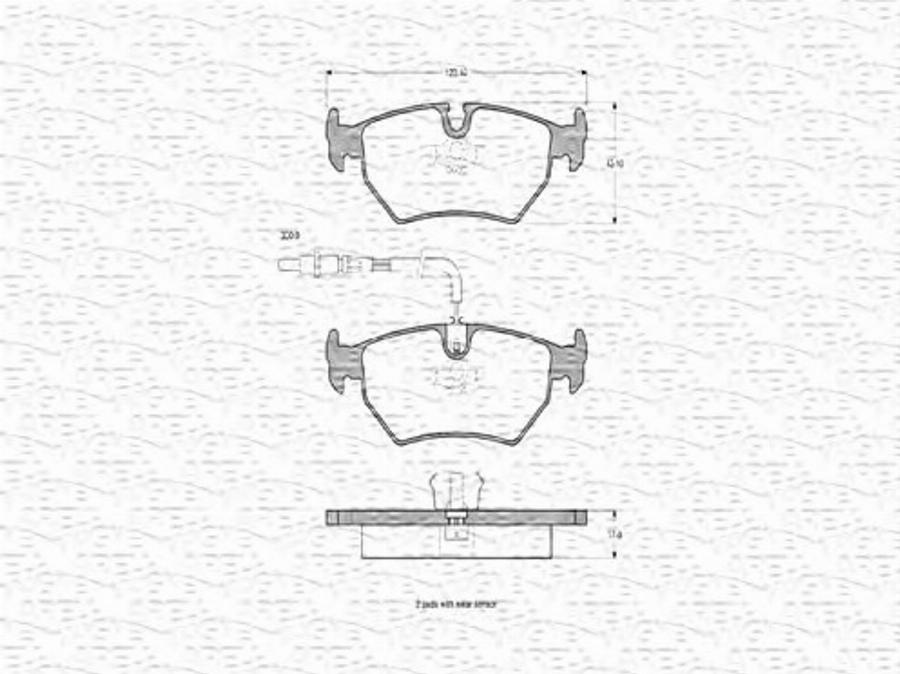 Magneti Marelli 363702160291 - Тормозные колодки, дисковые, комплект unicars.by