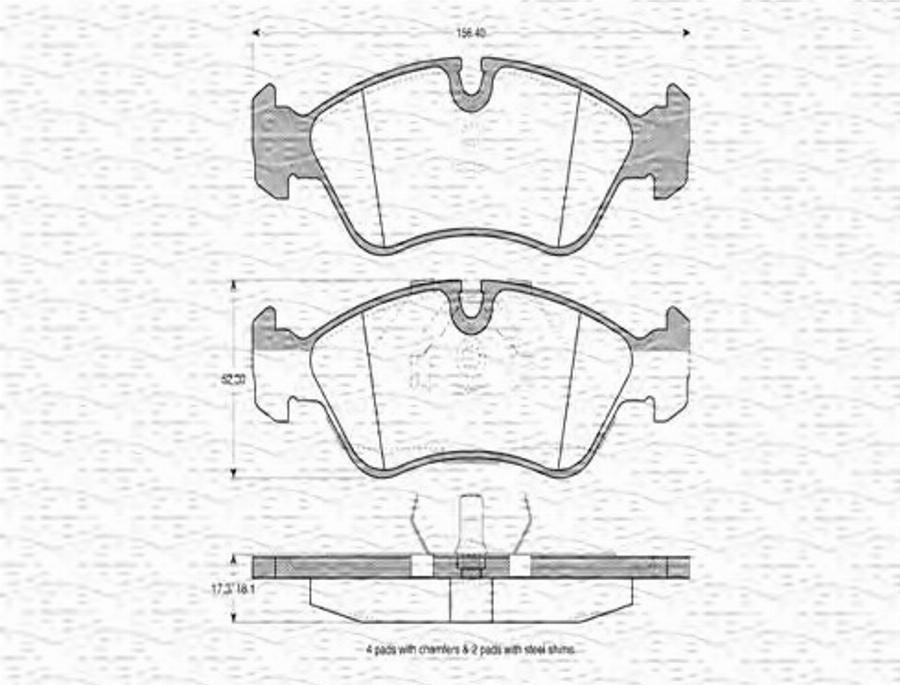 Magneti Marelli 363702160258 - Тормозные колодки, дисковые, комплект unicars.by