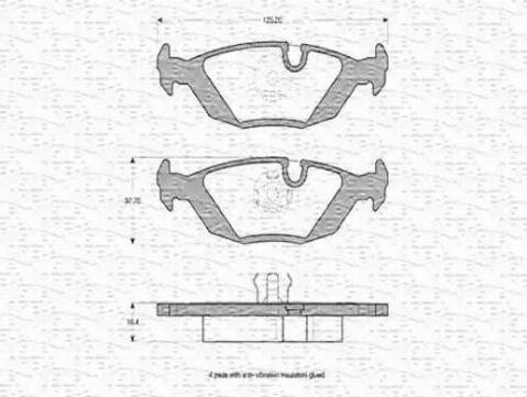 Magneti Marelli 363702160200 - Тормозные колодки, дисковые, комплект unicars.by