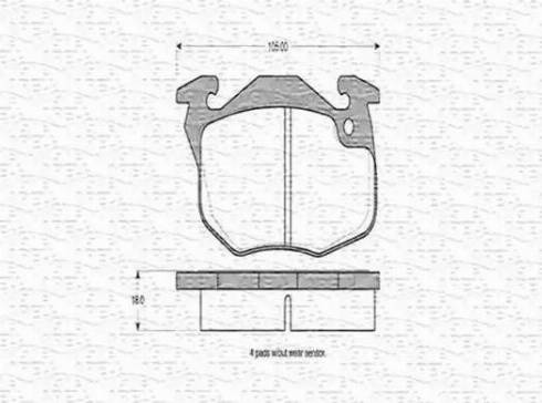 Magneti Marelli 430216170215 - Тормозные колодки, дисковые, комплект unicars.by