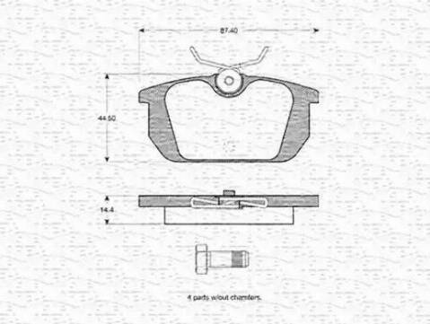 Magneti Marelli 363702160236 - Тормозные колодки, дисковые, комплект unicars.by