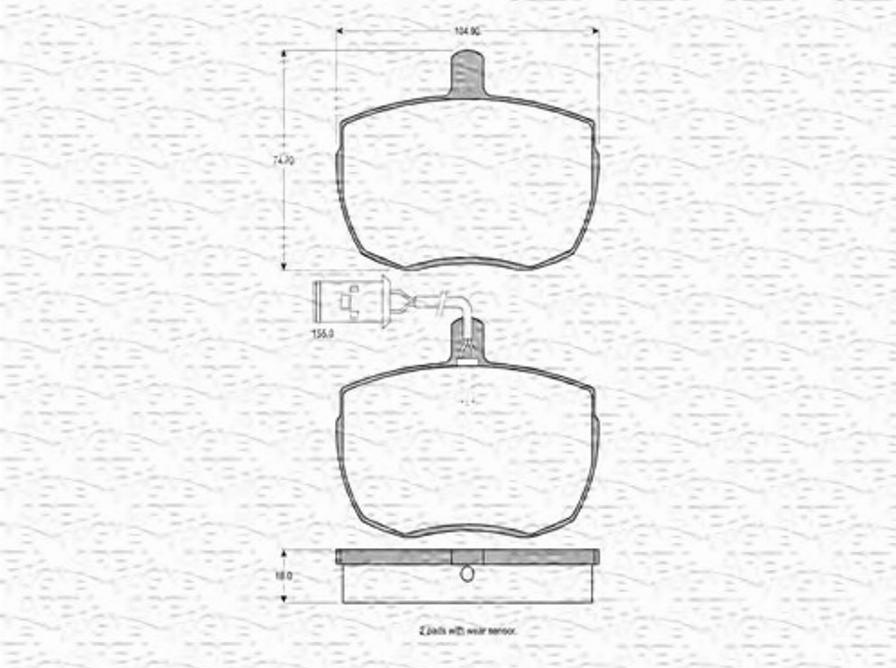 Magneti Marelli 363702160231 - Тормозные колодки, дисковые, комплект unicars.by