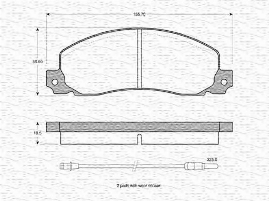 Magneti Marelli 363702160798 - Тормозные колодки, дисковые, комплект unicars.by