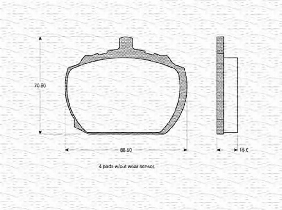 Magneti Marelli 363702160797 - Тормозные колодки, дисковые, комплект unicars.by