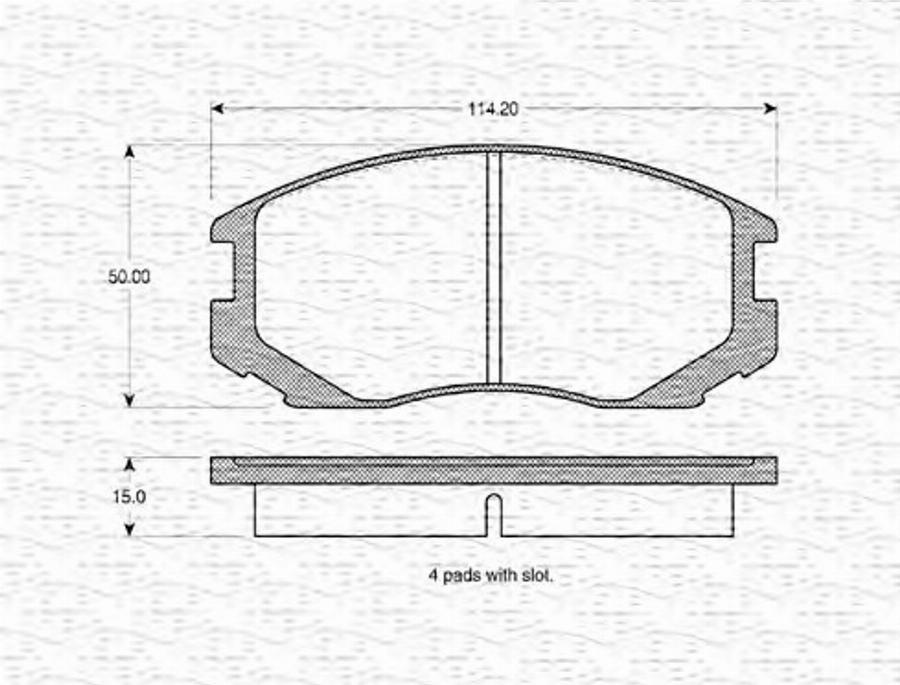 Magneti Marelli 363702160743 - Тормозные колодки, дисковые, комплект unicars.by