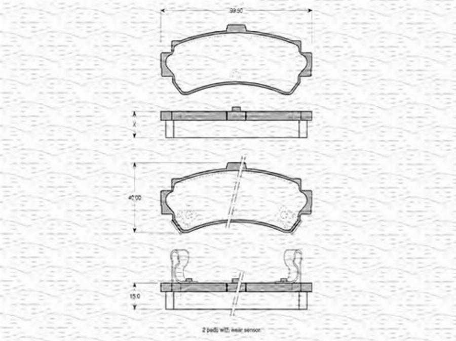 Magneti Marelli 363702160767 - Тормозные колодки, дисковые, комплект unicars.by