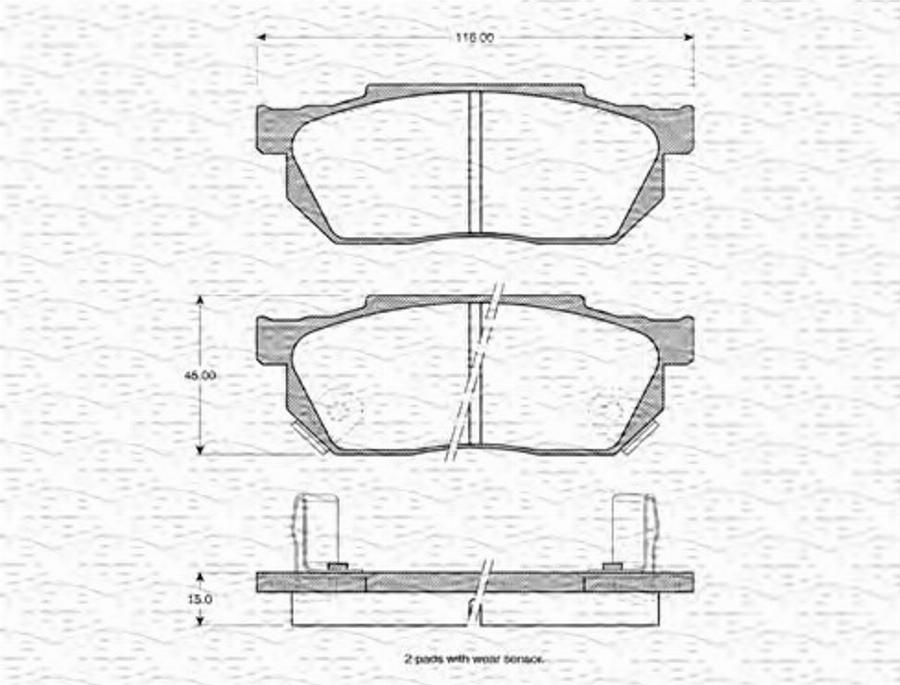 Magneti Marelli 363702160789 - Тормозные колодки, дисковые, комплект unicars.by