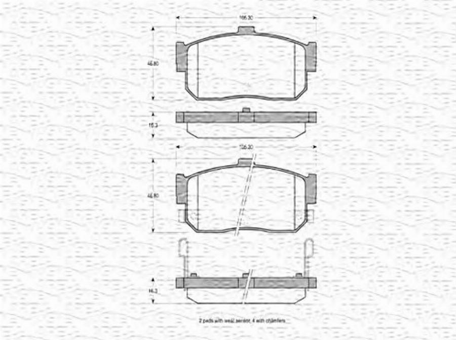 Magneti Marelli 363702160786 - Тормозные колодки, дисковые, комплект unicars.by