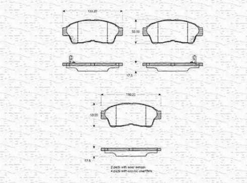 Magneti Marelli 363702160781 - Тормозные колодки, дисковые, комплект unicars.by