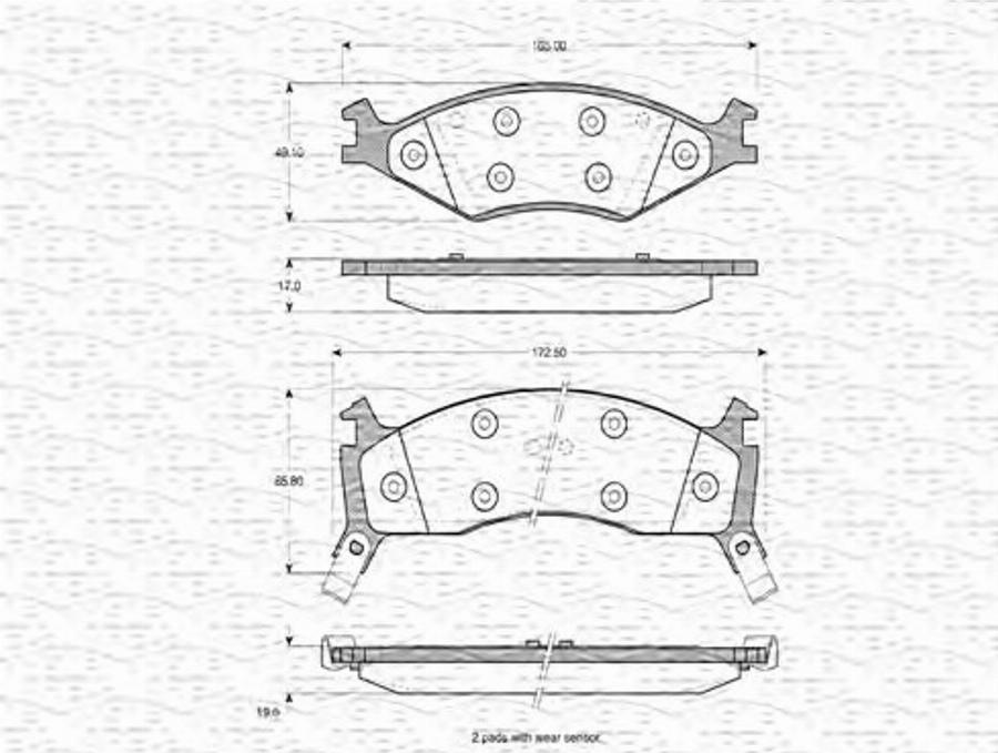 Magneti Marelli 363702160770 - Тормозные колодки, дисковые, комплект unicars.by