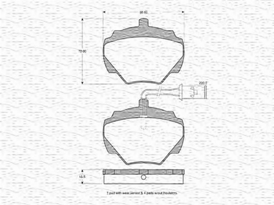 Magneti Marelli 363702161000 - Тормозные колодки, дисковые, комплект unicars.by