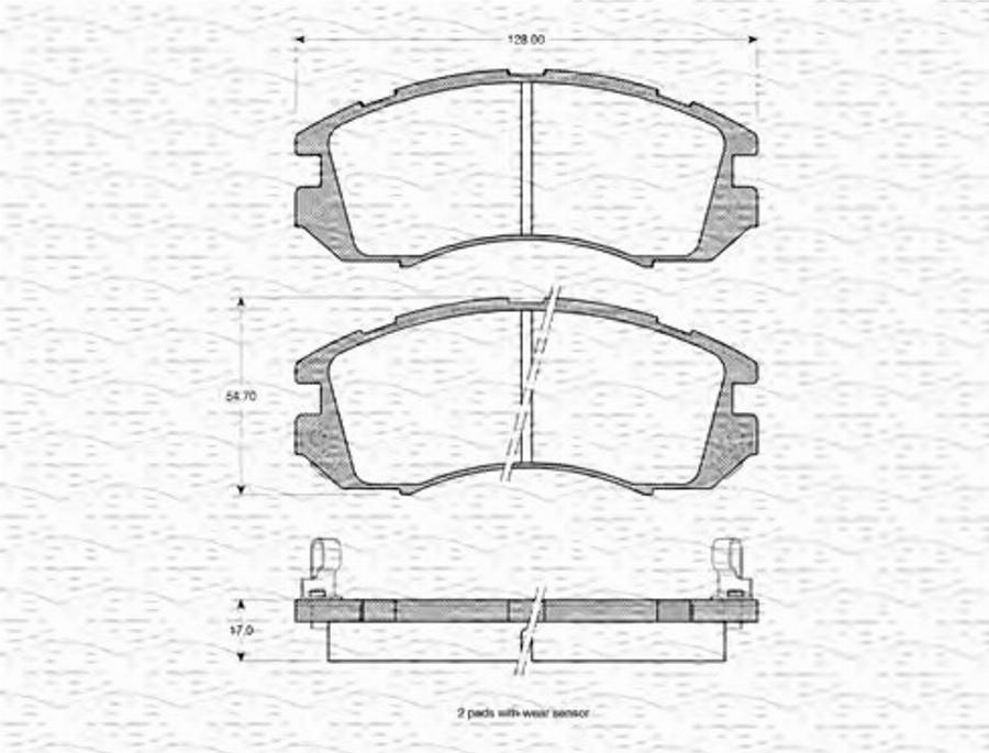 Magneti Marelli 363702161008 - Тормозные колодки, дисковые, комплект unicars.by