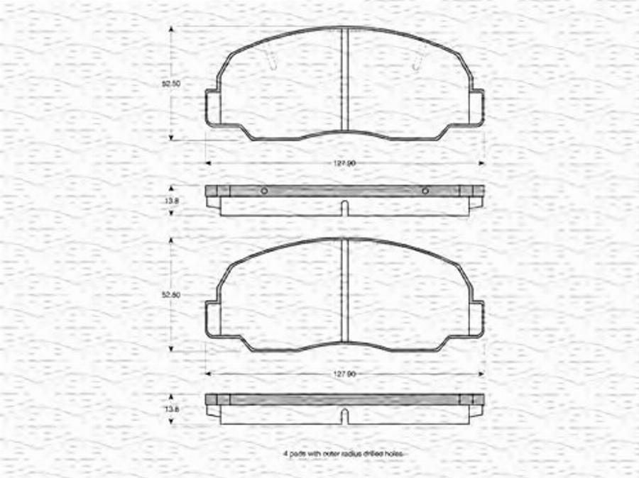 Magneti Marelli 363702161003 - Тормозные колодки, дисковые, комплект unicars.by