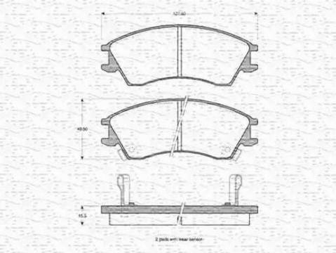 Magneti Marelli 363702161011 - Тормозные колодки, дисковые, комплект unicars.by