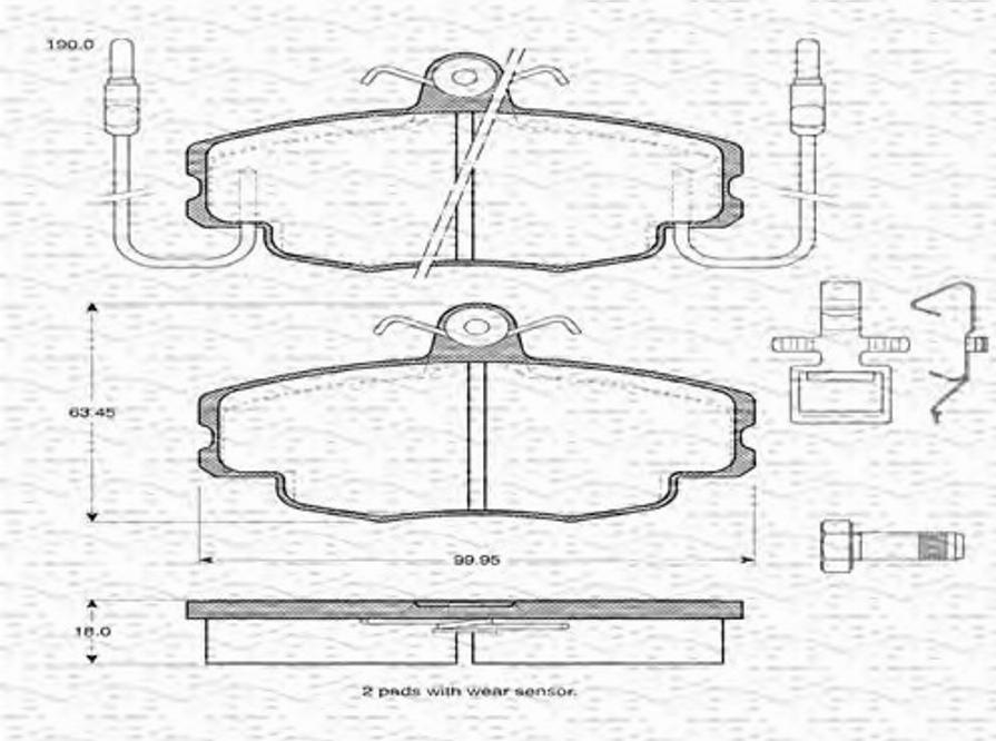 Magneti Marelli 363702161018 - Тормозные колодки, дисковые, комплект unicars.by