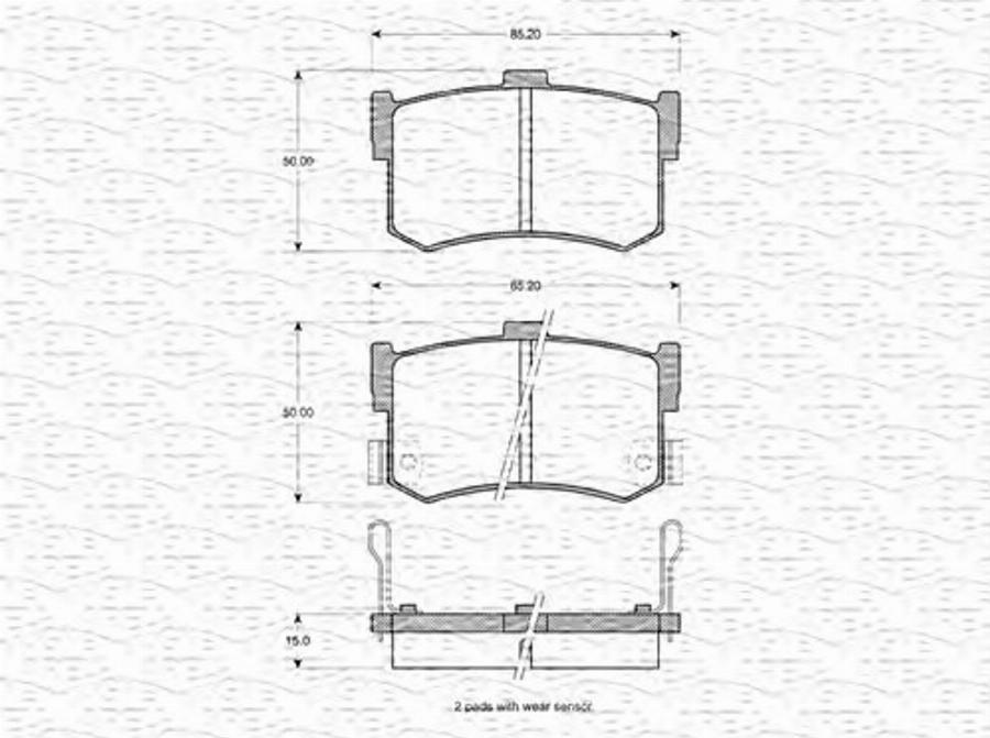 Magneti Marelli 363702161012 - Тормозные колодки, дисковые, комплект unicars.by