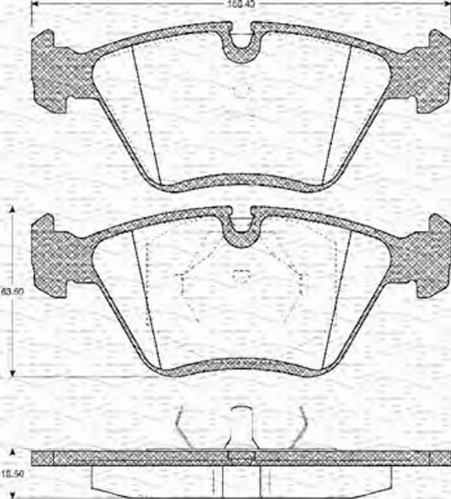 Magneti Marelli 363702161087 - Тормозные колодки, дисковые, комплект unicars.by