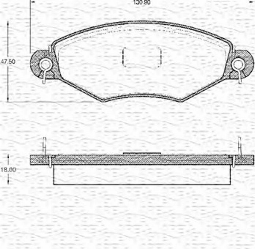 Magneti Marelli 363702161039 - Тормозные колодки, дисковые, комплект unicars.by