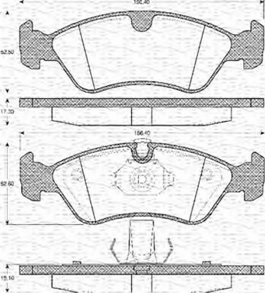 Magneti Marelli 363702161070 - Тормозные колодки, дисковые, комплект unicars.by