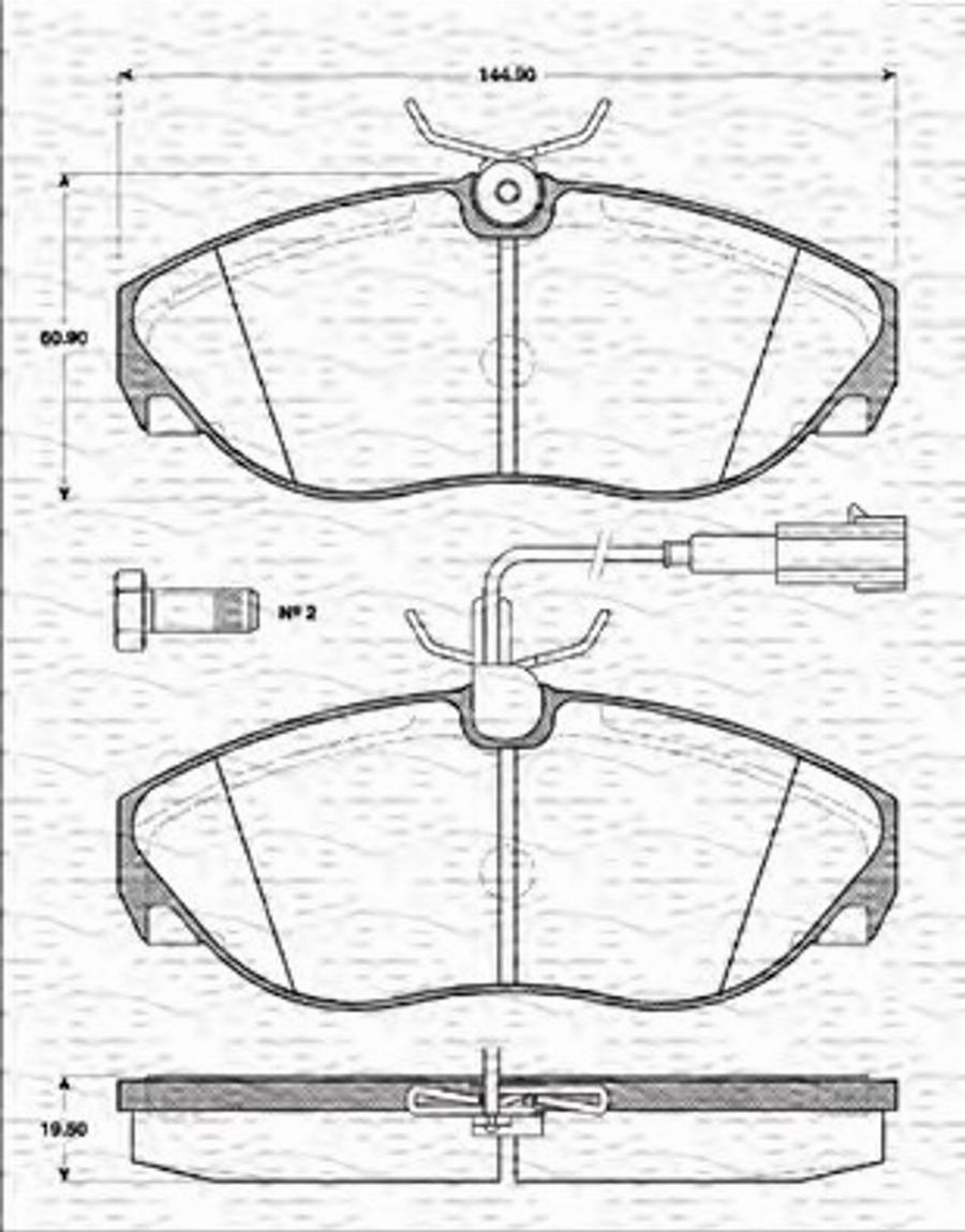 Magneti Marelli 363702161196 - Тормозные колодки, дисковые, комплект unicars.by