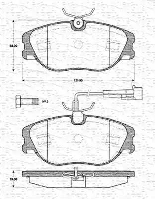 Magneti Marelli 363702161190 - Тормозные колодки, дисковые, комплект unicars.by