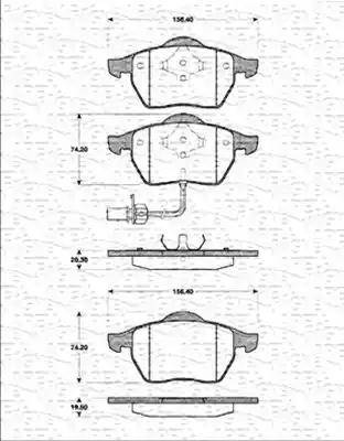 Magneti Marelli 363702161191 - Тормозные колодки, дисковые, комплект unicars.by